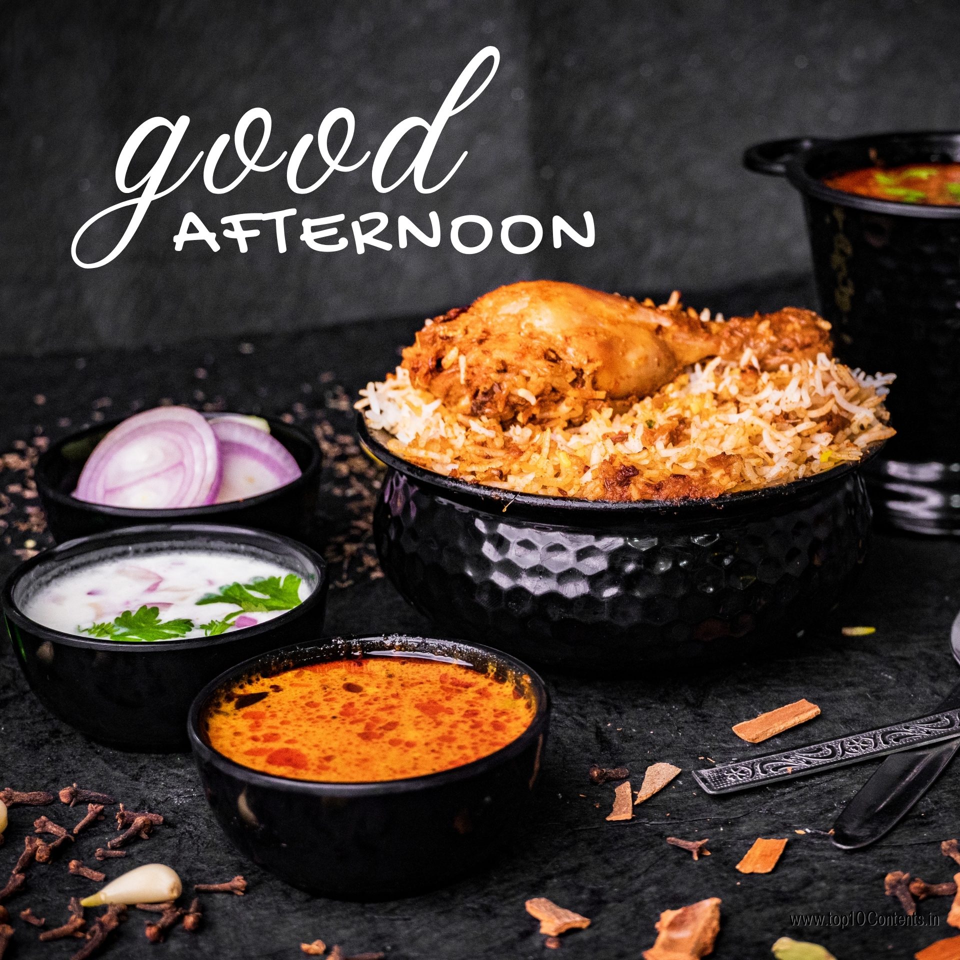 Good Afternoon Images with Lunch Biryani